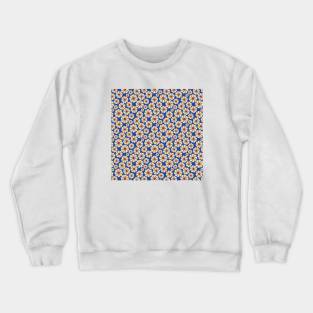 Blue & Yellow Floral Pattern Crewneck Sweatshirt